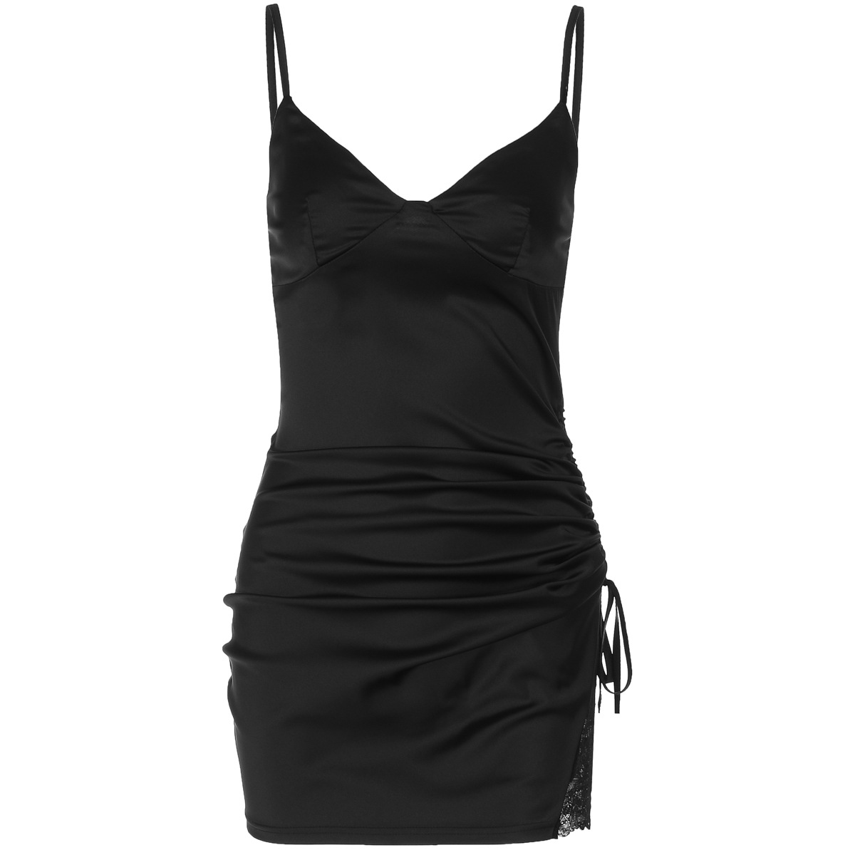 Spring New Sexy Hot Girl V-neck Drawstring Ruffle Tight Braces Hip Skirt