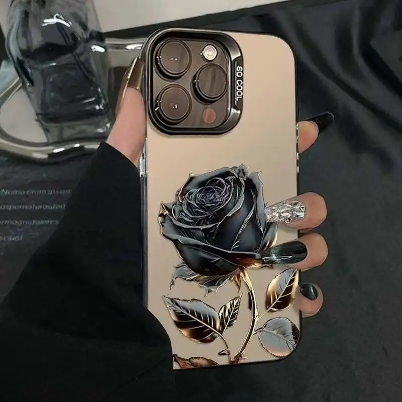 Black Gold Rose 17 Pro Max Phone