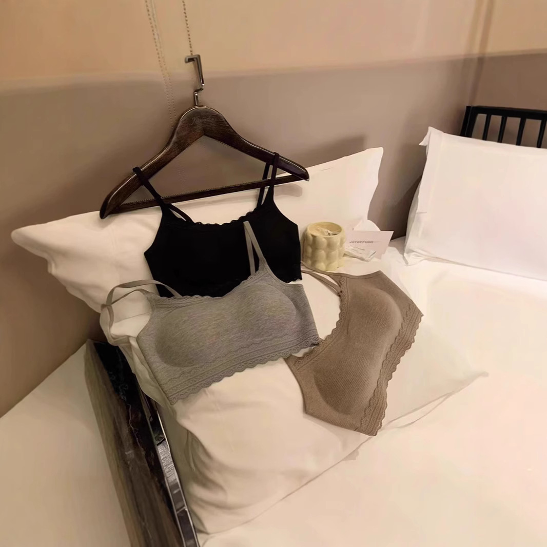 Lace Edge Vest Tube Top Underwear Women's Push Up Breathable Bra