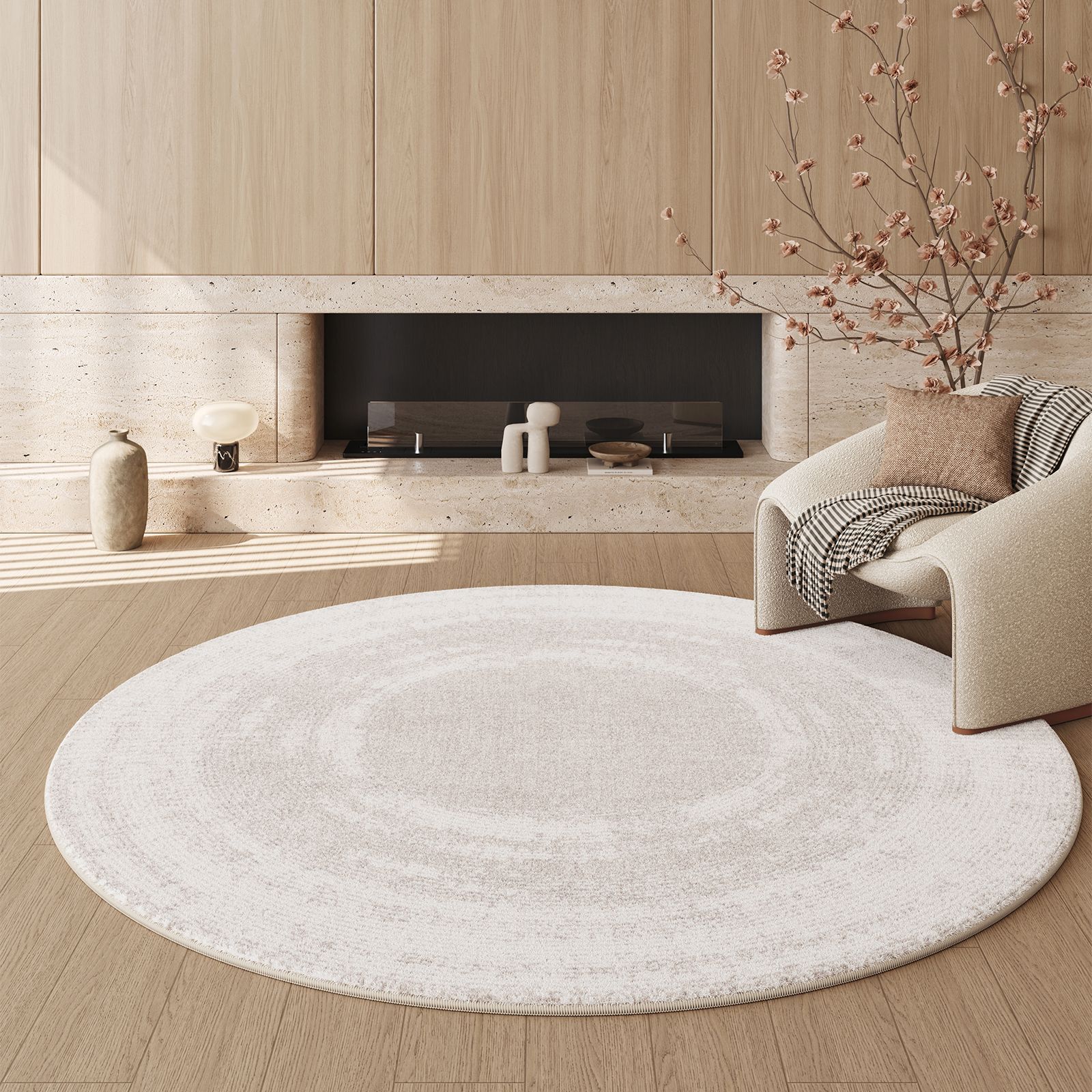 Round Faux Cashmere Rug, picture 3 of 12