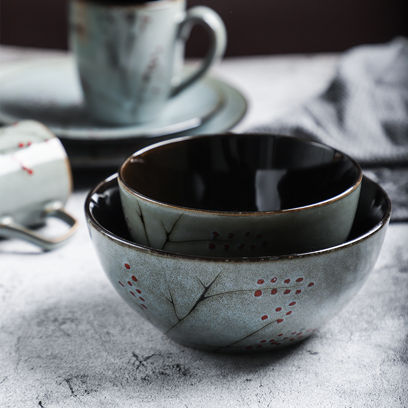 Porcelain hand painted kiln baked retro coffee cup