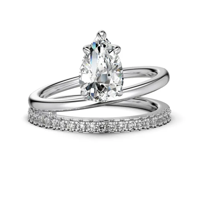 S925 Sterling Silver Asymmetric Double layer Ring Dy121021Swwh - Shop at LoveMi