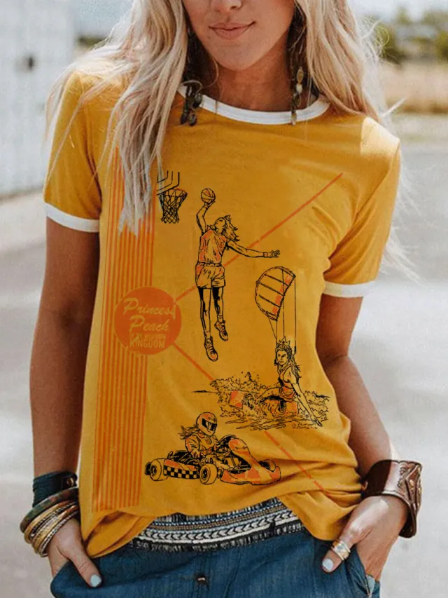 Pee Chee Folder Printed Short sleeved T shirt For Women Racing - Shop at LoveMi