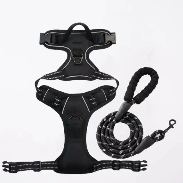 Pet Hand Holding Rope Chest And Back Nylon Dog Rope Black 1.5 M Rope - Shop at LoveMi