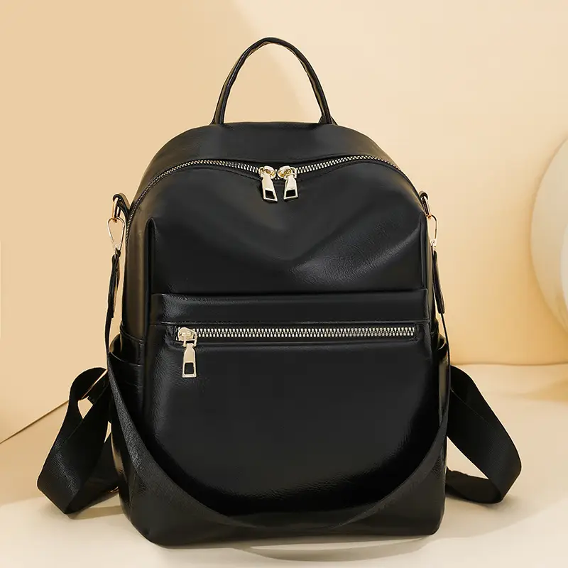 PU Leather Large-Capacity Travel Backpack