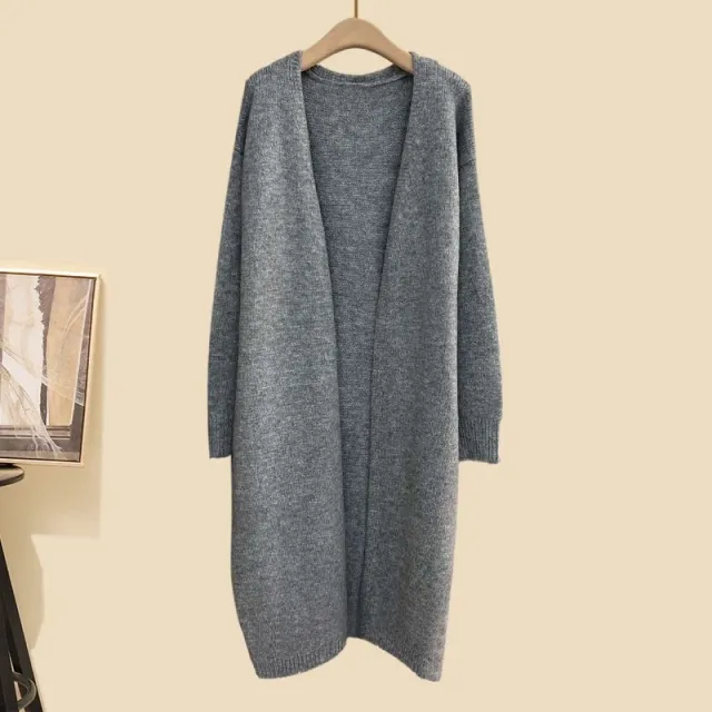 Idle Style Three piece Set Thick Turtleneck Sweater Wide Leg Pants Wear Long Cardigan Jacket Slimming Gray Coat - Shop at LoveMi