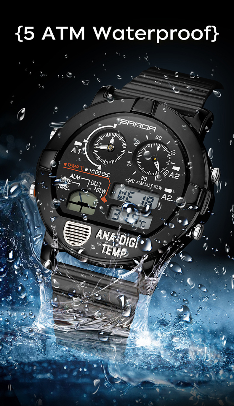 Sanda 3371 Analog Digital Sports watch for Men