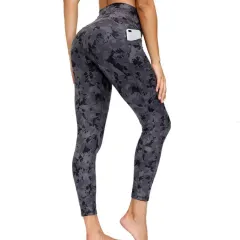 Women's Trousers For Yoga Fitness Running Training - Camouflage Light Purple - View 1