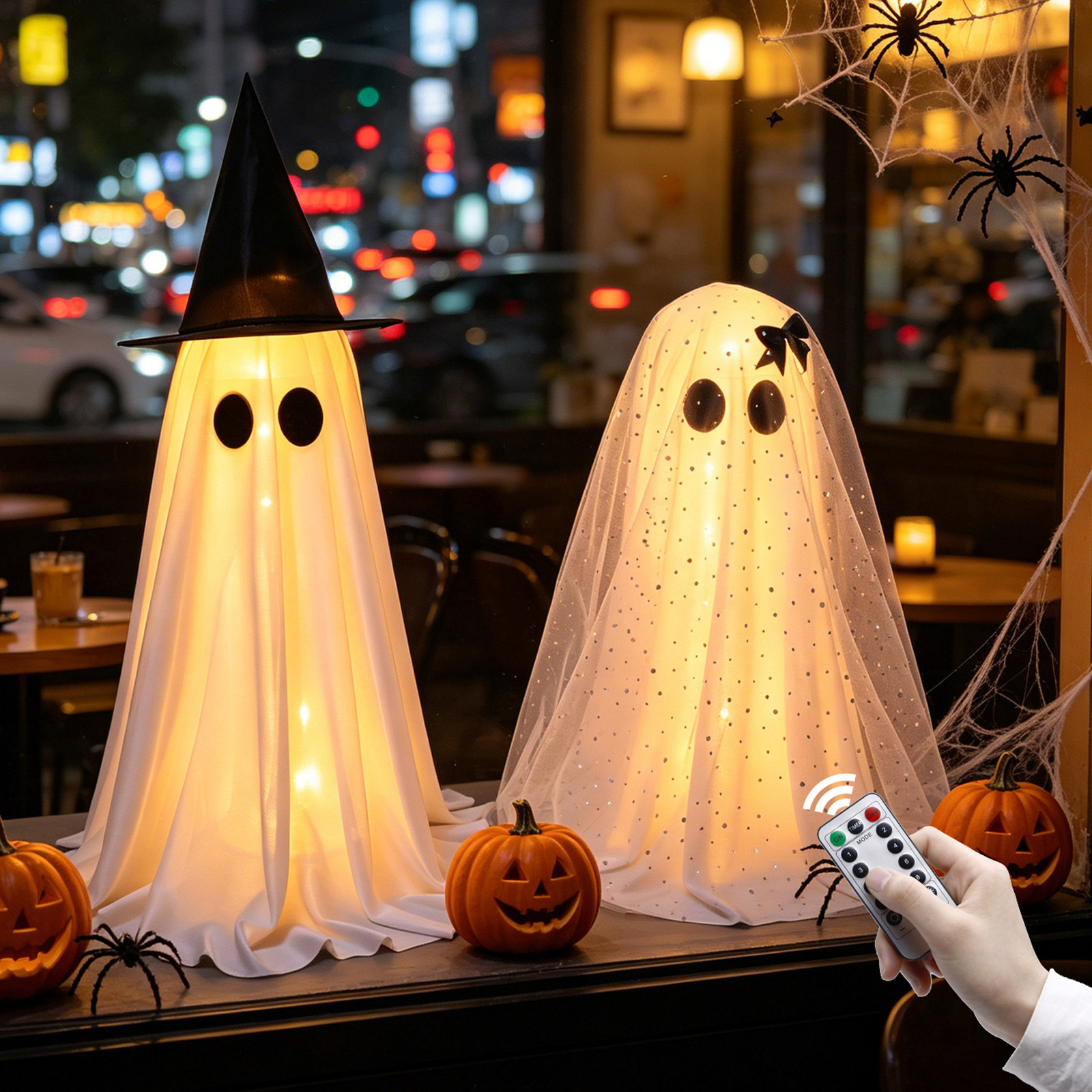 Halloween LED Illuminated Standing Couple Ghost Festival Decoration Ornament