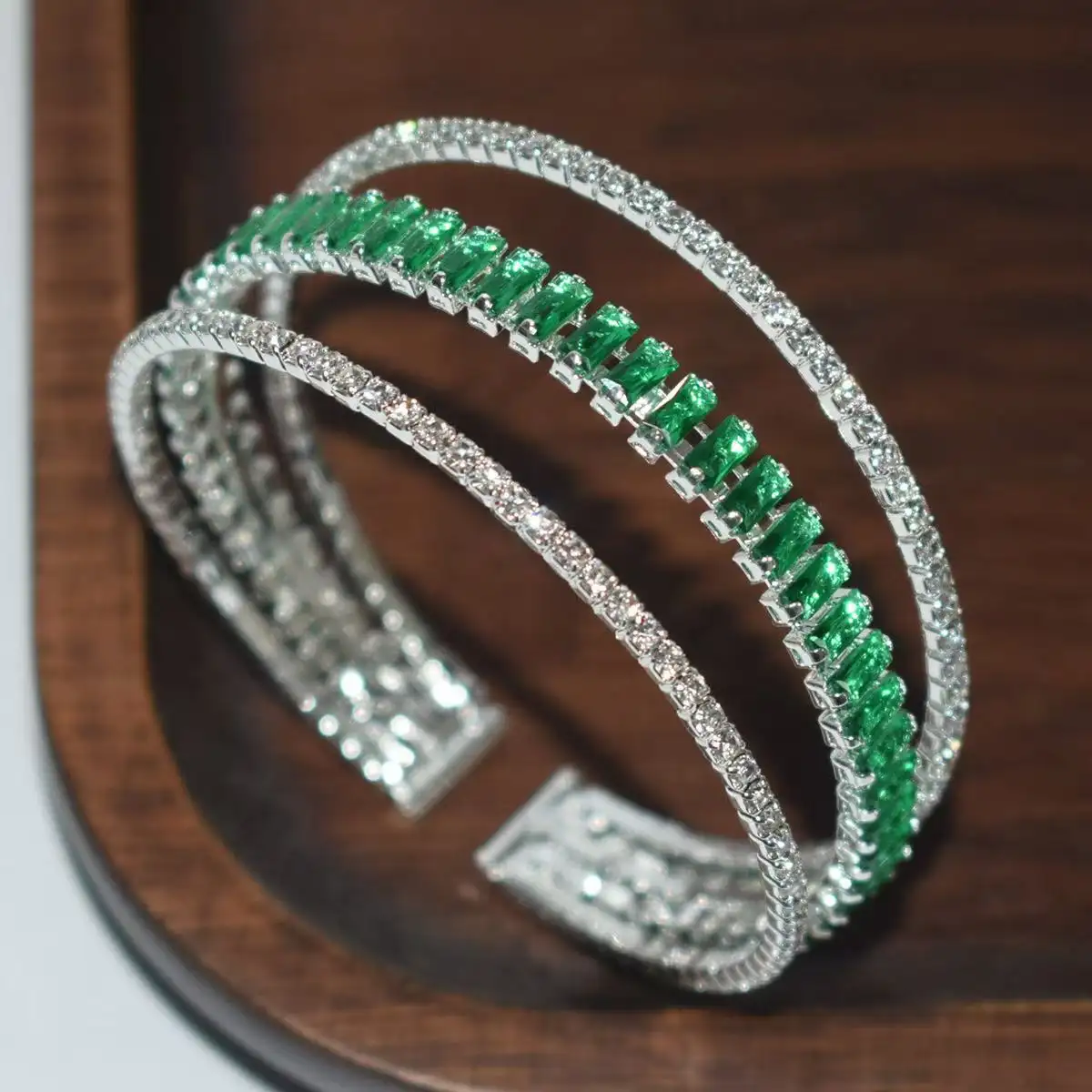 Three-layer Openwork Rhinestone Zircon Personalized Trendy Bracelet