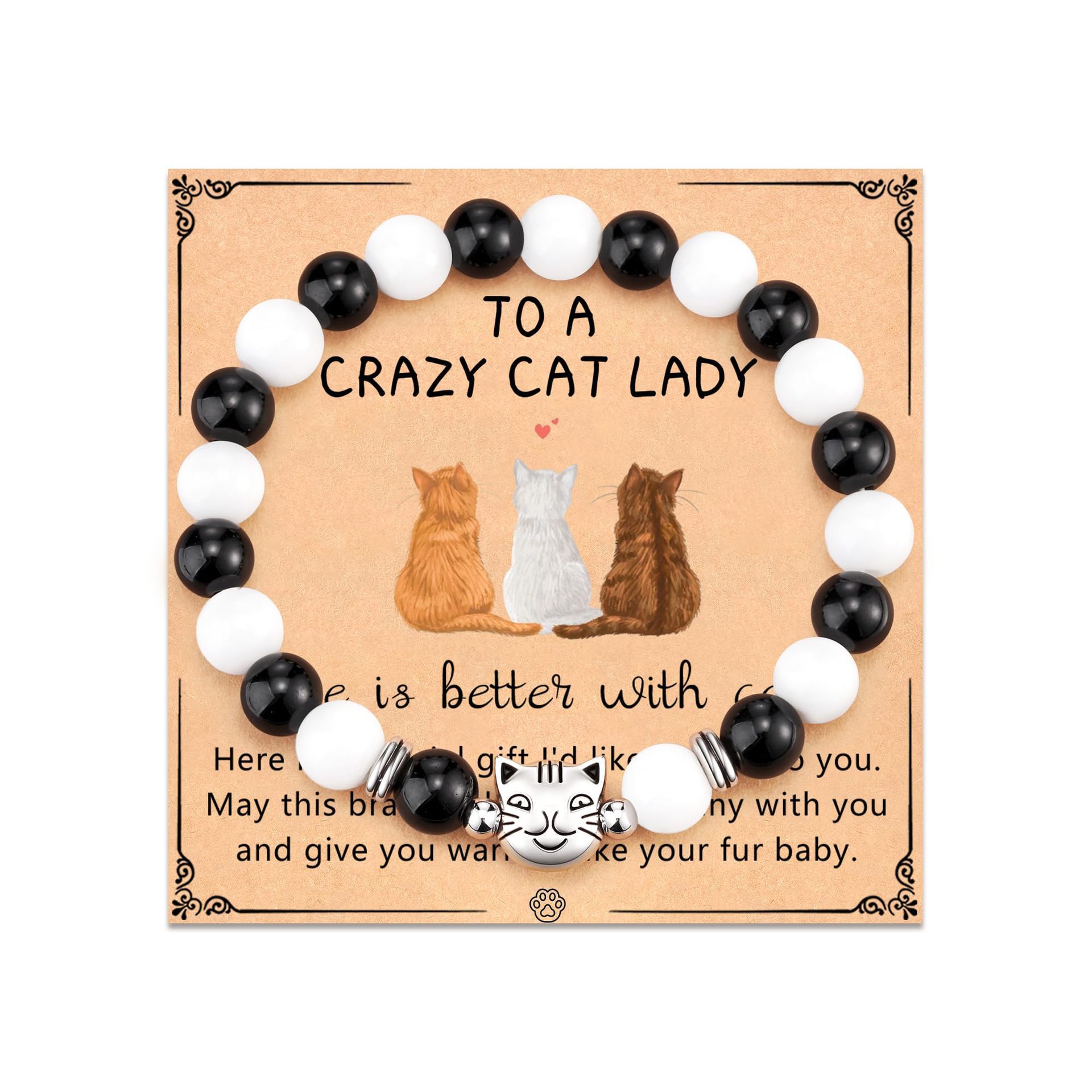 Fashion Jewelry Natural Stone Cat Bracelet Black Magnet Tiger Spot Bracelet Obsidian Bracelet - Shop at LoveMi