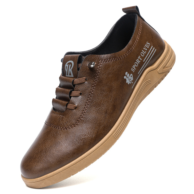 Men's Lace Up Casual Leather Shoes Fashion All-matching - Image 5