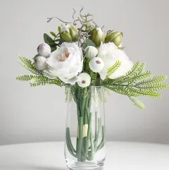 Rose Bouquet Living Room Home Decoration Artificial Rose Artificial Flower - White - View 1