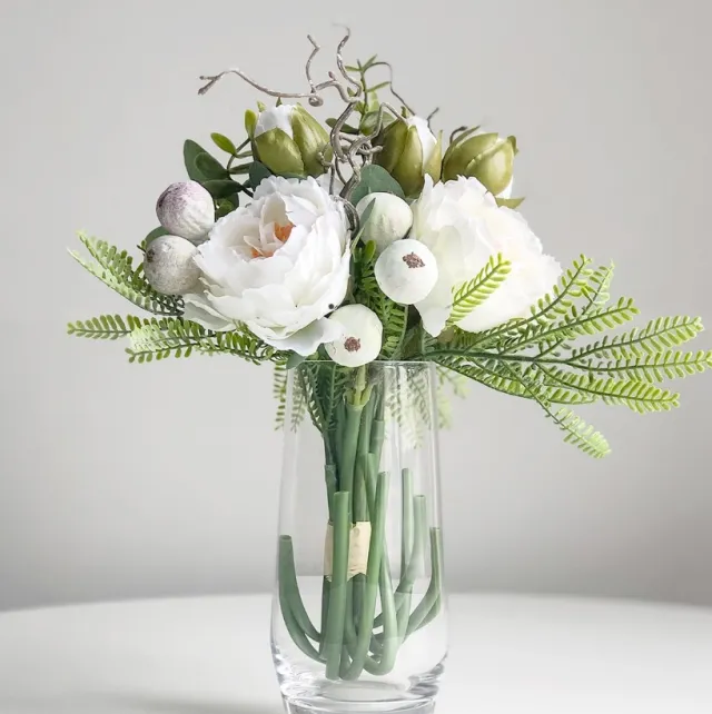 Rose Bouquet Living Room Home Decoration Artificial Rose Artificial Flower White - Shop at LoveMi