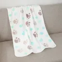 Beige Large Dog'S Paw Blanket