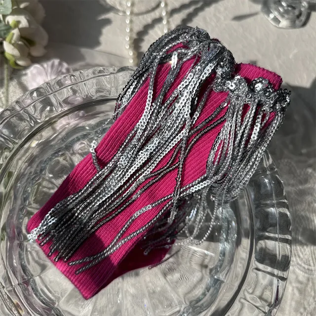 Light Luxury Tassel Female Children Baby Straight Thin Cotton Long Tube Stockings For Dancing Pitaya Color - Shop at LoveMi