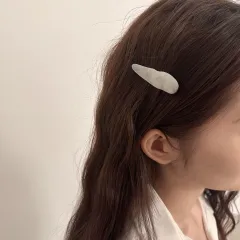 Simple South Korea Water Drop Barrettes Side Clip Broken Hair - Gun Black Irregular Model - View 1