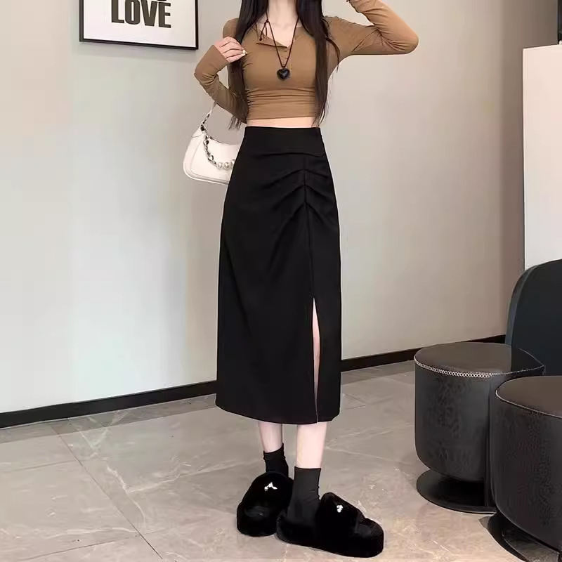 Womens Stylish High-waisted Slimming Split Skirt