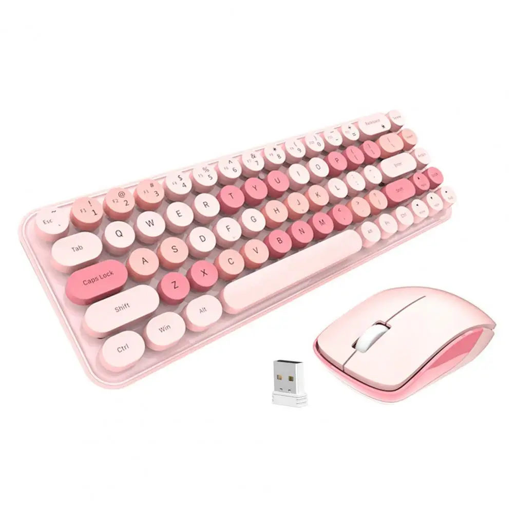 Wireless Keyboard And Mouse Set Small And Portable Lovely Female Office