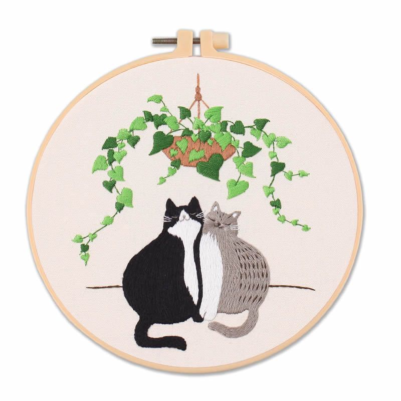 Cat Embroidery Pattern Diy Material Package Kit S858 Material Package - Shop at LoveMi