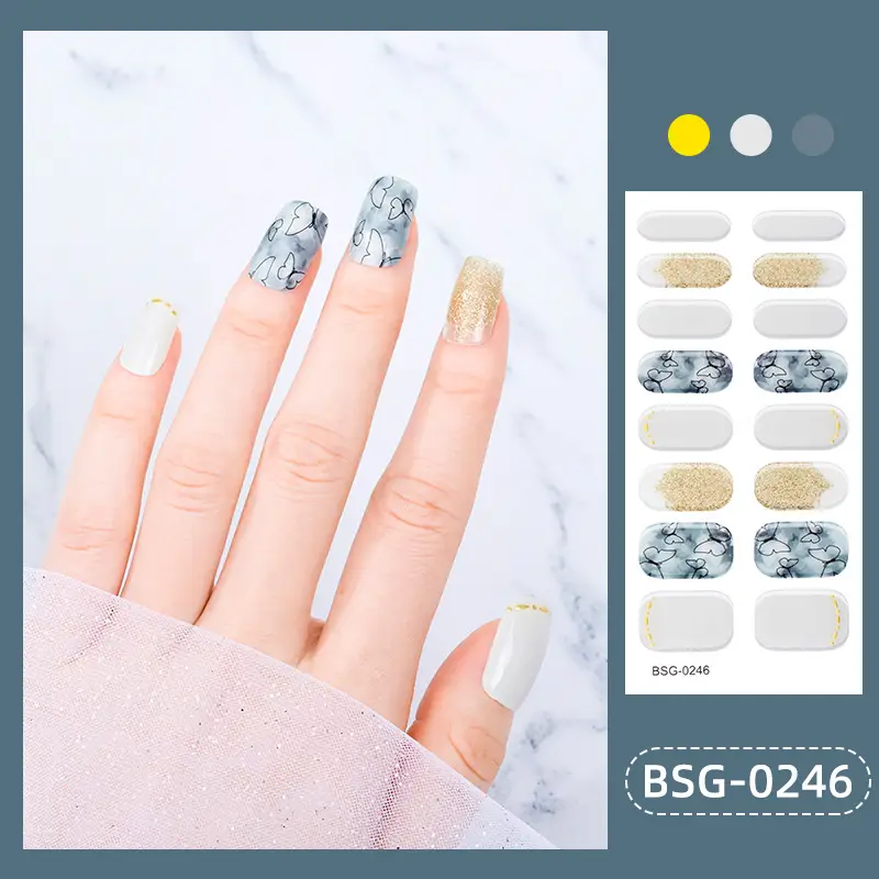 Glue Gilding Semi-curing Nail Sticker