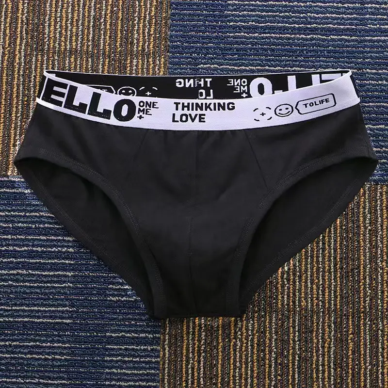 Men's Solid Color Briefs Cotton Slim Thin Breathable
