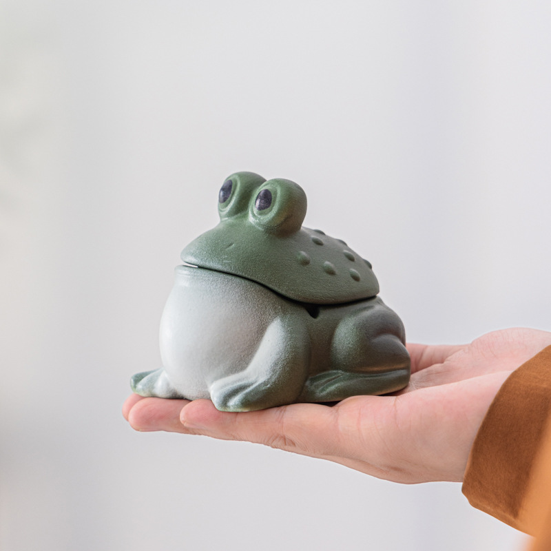 Ceramic frog ashtray ornament (frosted frog ashtray)
