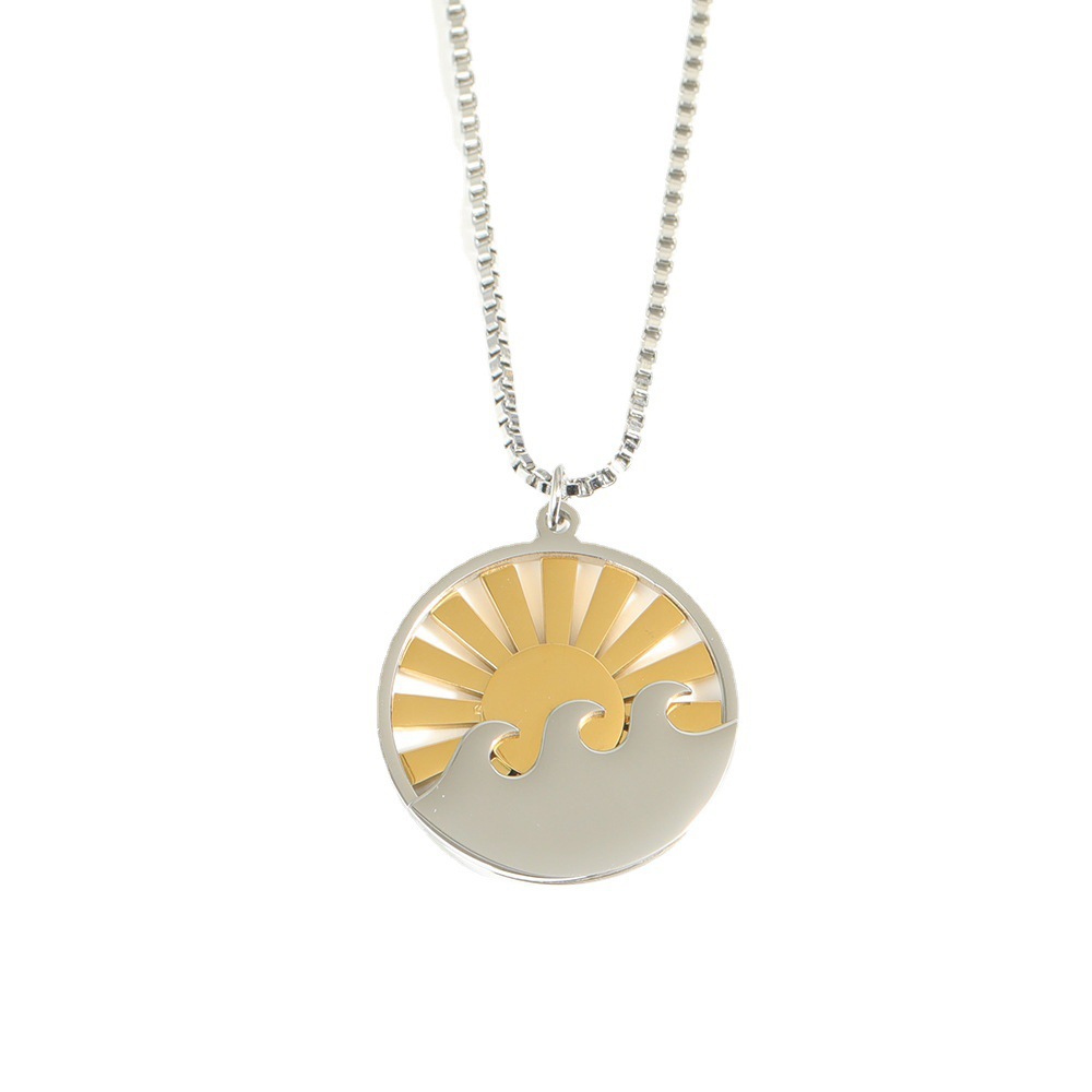 Sunrise HAILANG Hollow Pendant Necklace Two-color Sun Spray Gold Plated
