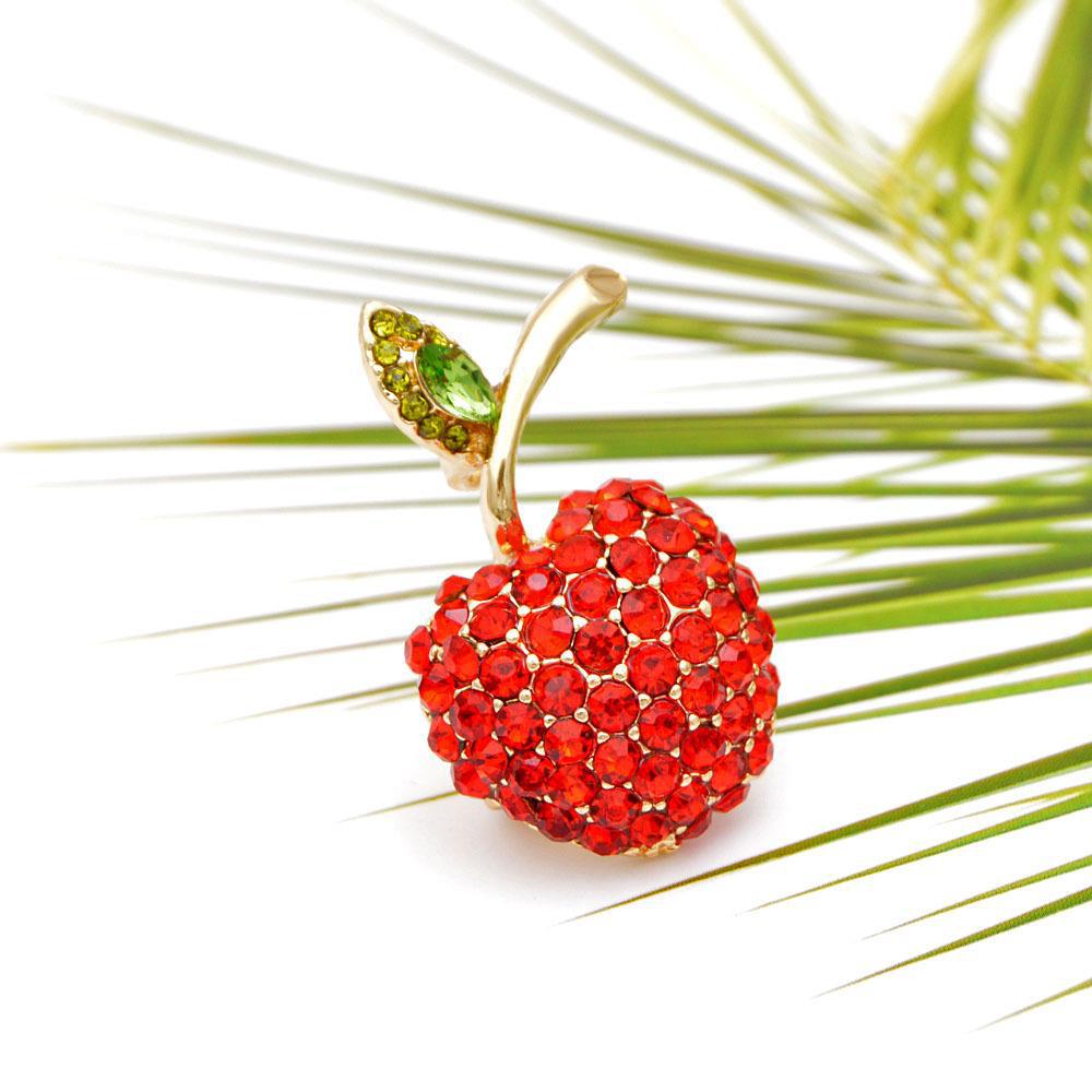 Diamond-Inlaid Cherry Brooch, picture 3 of 3