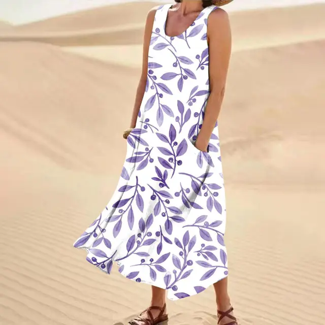 Landscape Floral Maxi Dress Slim Fit Casual Skirt 16Style - Shop at LoveMi