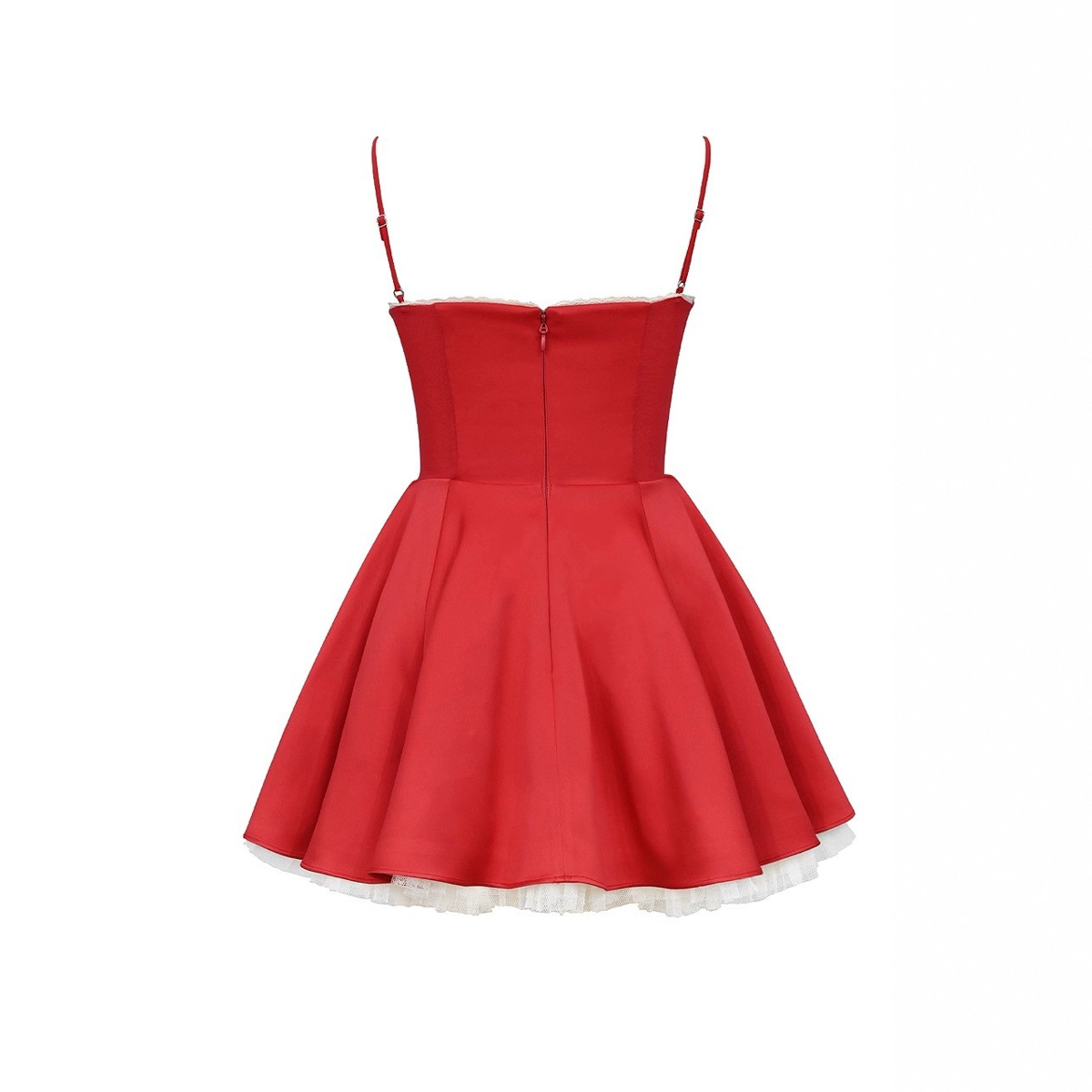 Fishbone Cinched Mesh Black Camisole Skirt