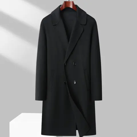 Winter Double-sided Woolen Coat Men's Mid-length Wool Casual Thickening