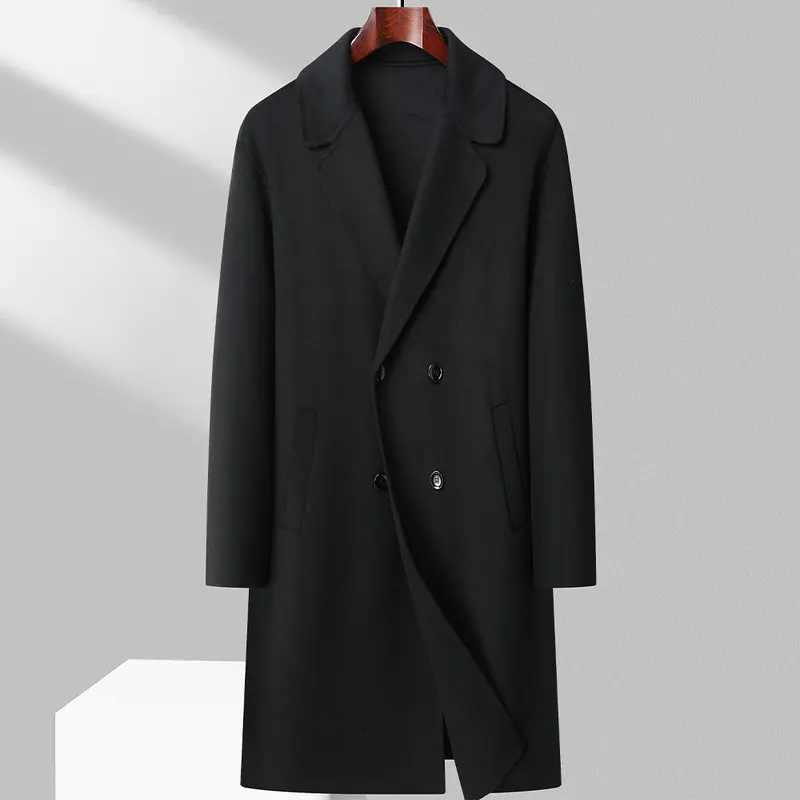 Winter Double-sided Woolen Coat Men's Mid-length Wool Casual Thickening