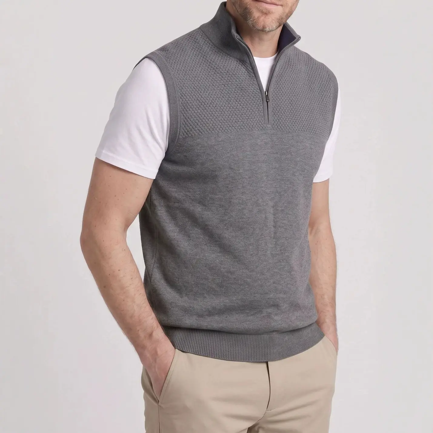 Mens Fashion Sleeveless Knitted Vest