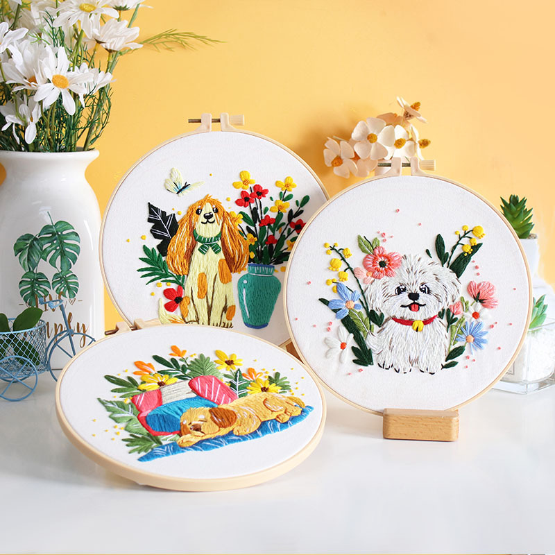 Dog Embroidery Handmade Diy Material Package Three-dimensional Embroidery Set — image 1