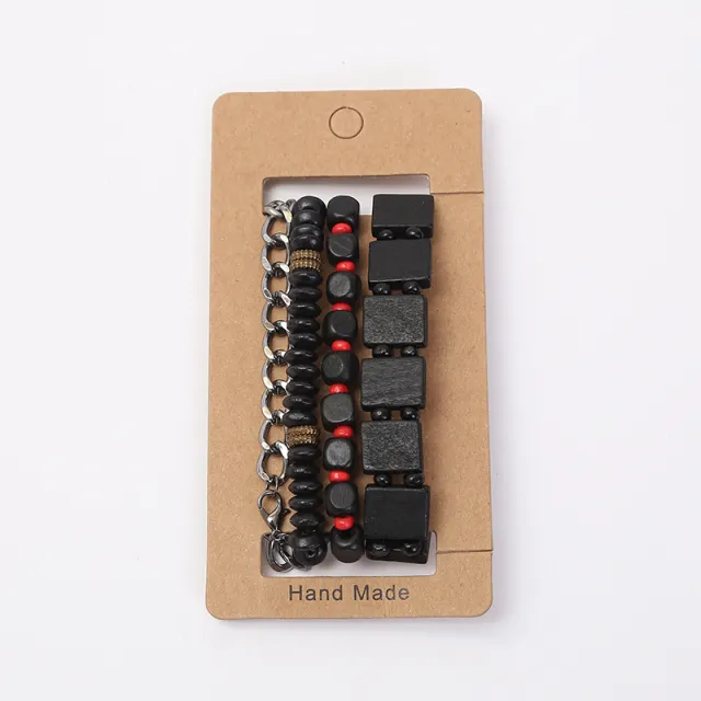 Retro Woven Alloy Men's Beaded Bracelet One Set - Shop at LoveMi