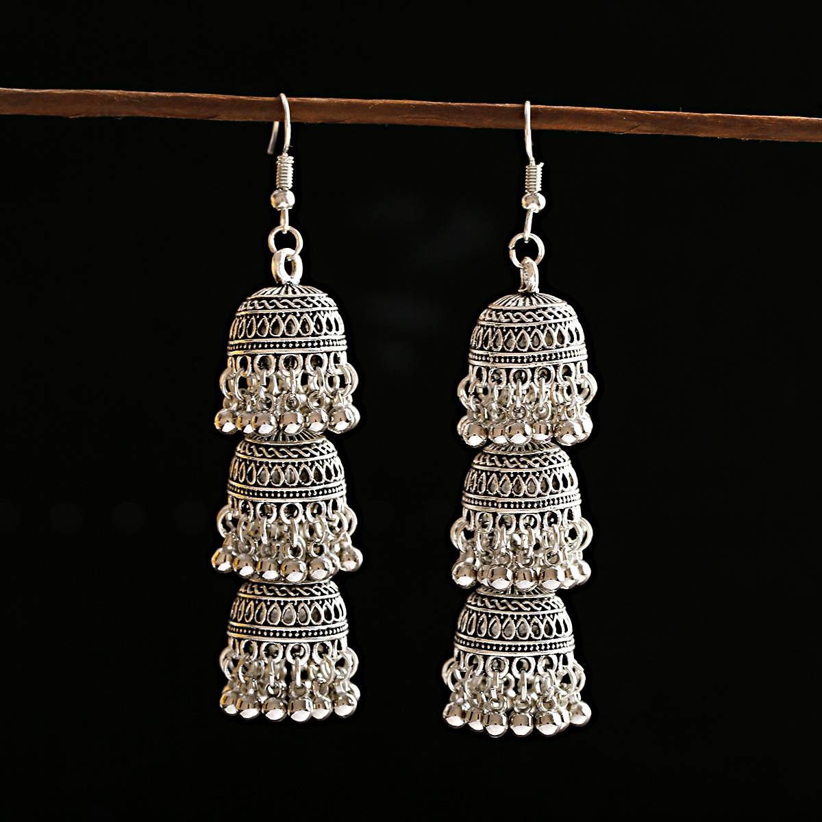 Metal Exotic Bird Cage Earrings Retro Personality