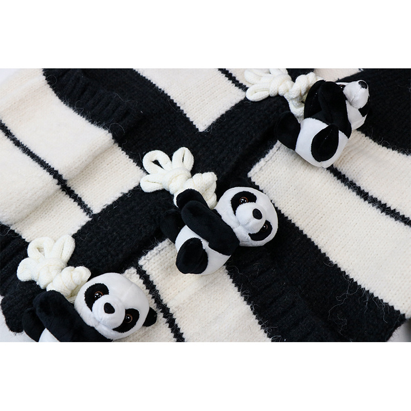 Mohair Lazy And Loose Striped Knitted Cardigan