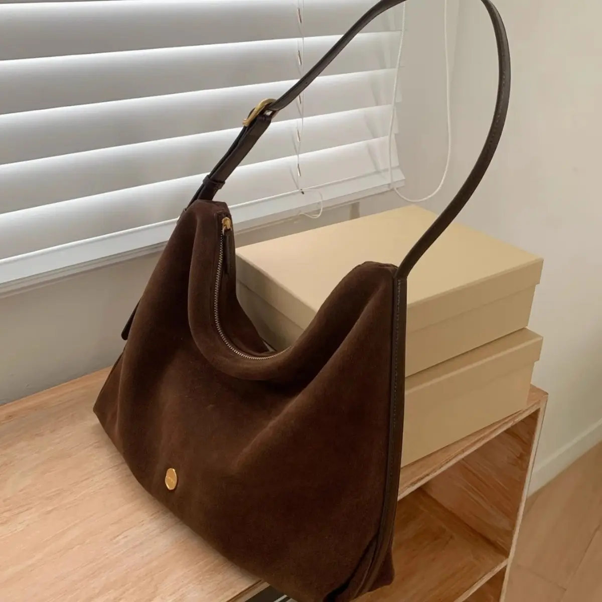 Suede Tote Bag For Women Large-capacity Underarm