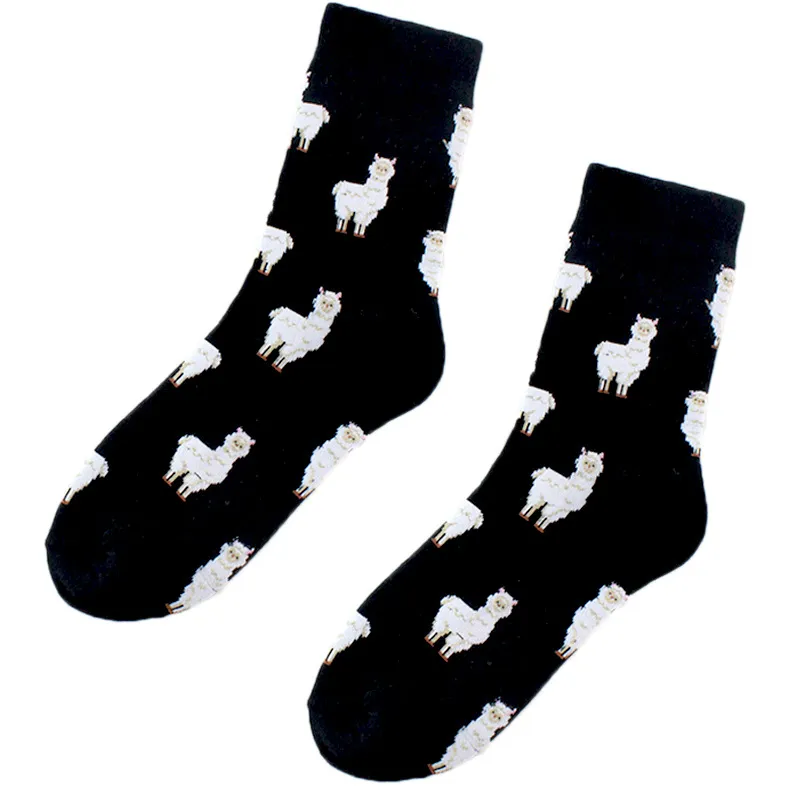Ladies Cartoon Animal Cotton Mid-calf Length Socks - Sheep