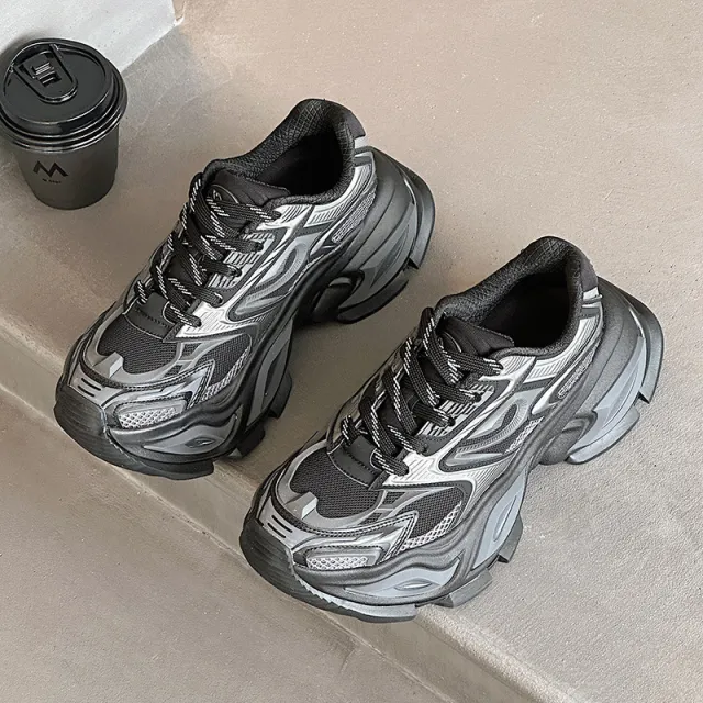 Sports And Leisure New Versatile Breathable Increased Couple Dad Shoes Black - Shop at LoveMi