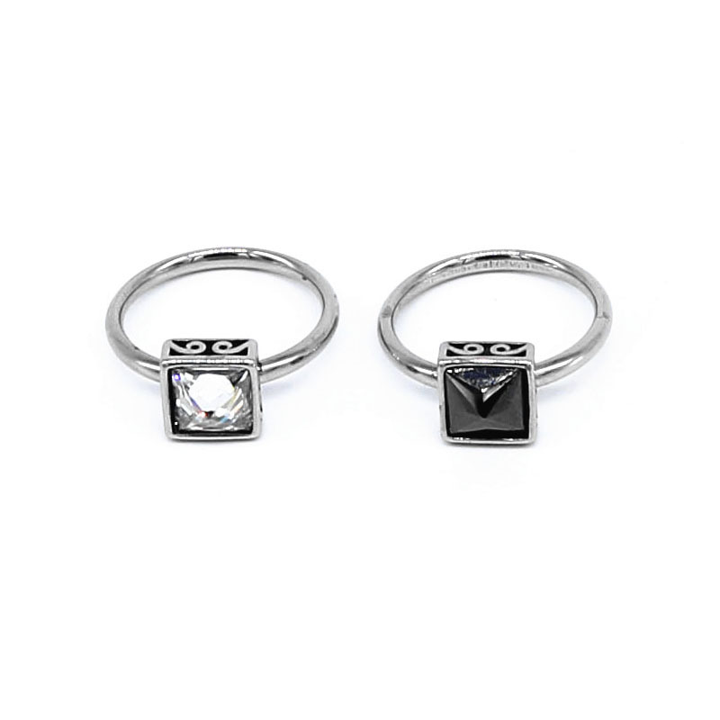 Fashion Titanium Steel Casting Retro Personalized Diamond Finger Ring Design Sense