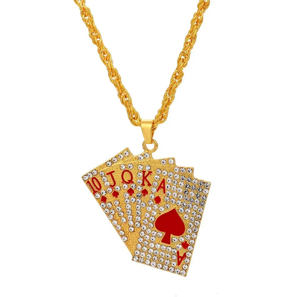 European And American Personalized Creative Diamond Poker Necklace