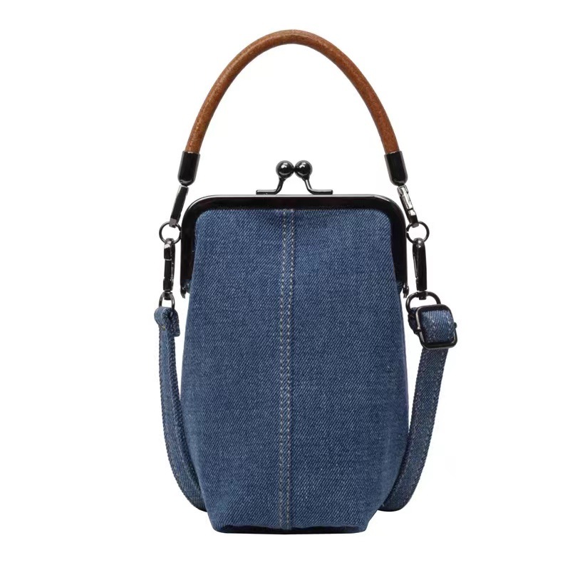 Denim Messenger Bag - Women's Handbag