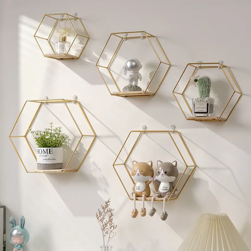 Creative Wrought-iron Decorative Shelf For The Bedroom Wall