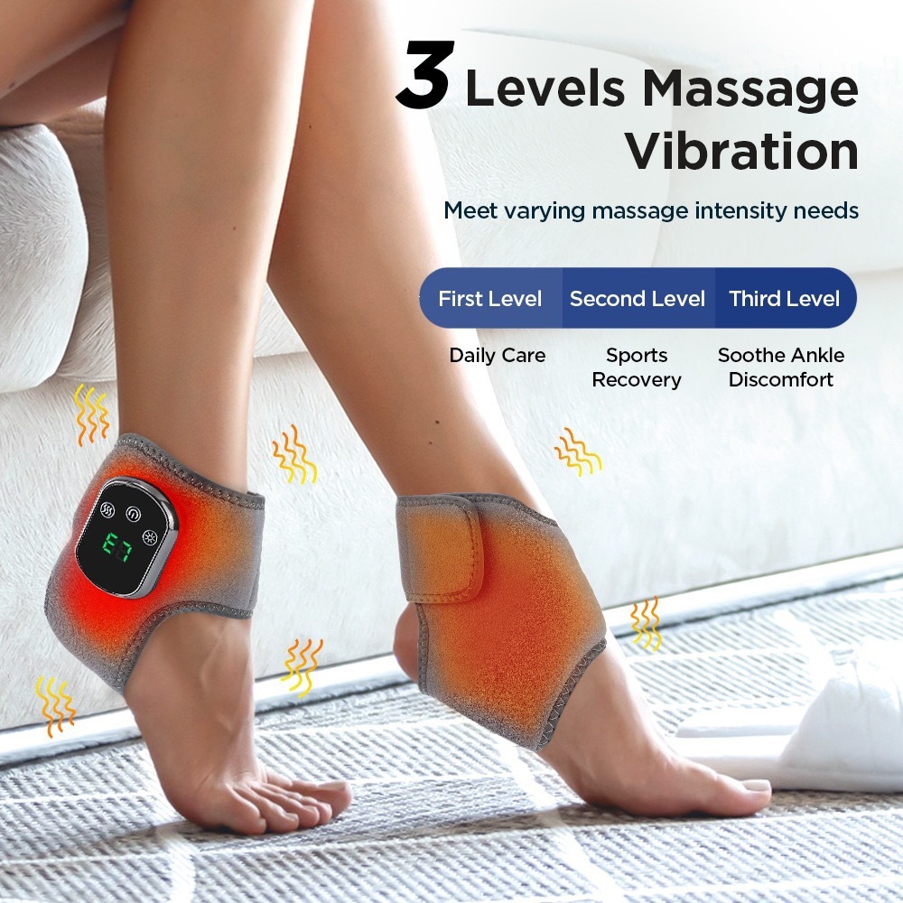 Smart Ankle Massager With Graphene Vibration And Heat Therapy