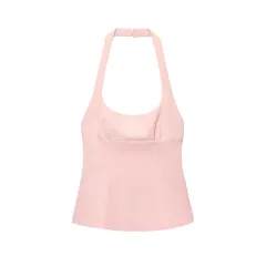 Summer New Women's Clothing Fashion Bowknot Halter Top - Pink - View 1