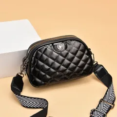 Women's Fashion Casual Single Shoulder Crossbody Bag - Black - View 1