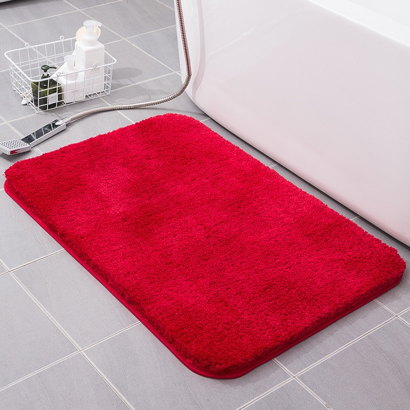 Absorbent Floor Mat Bathroom Non slip Floor Mat Thickened Household Carpet Red - Shop at LoveMi