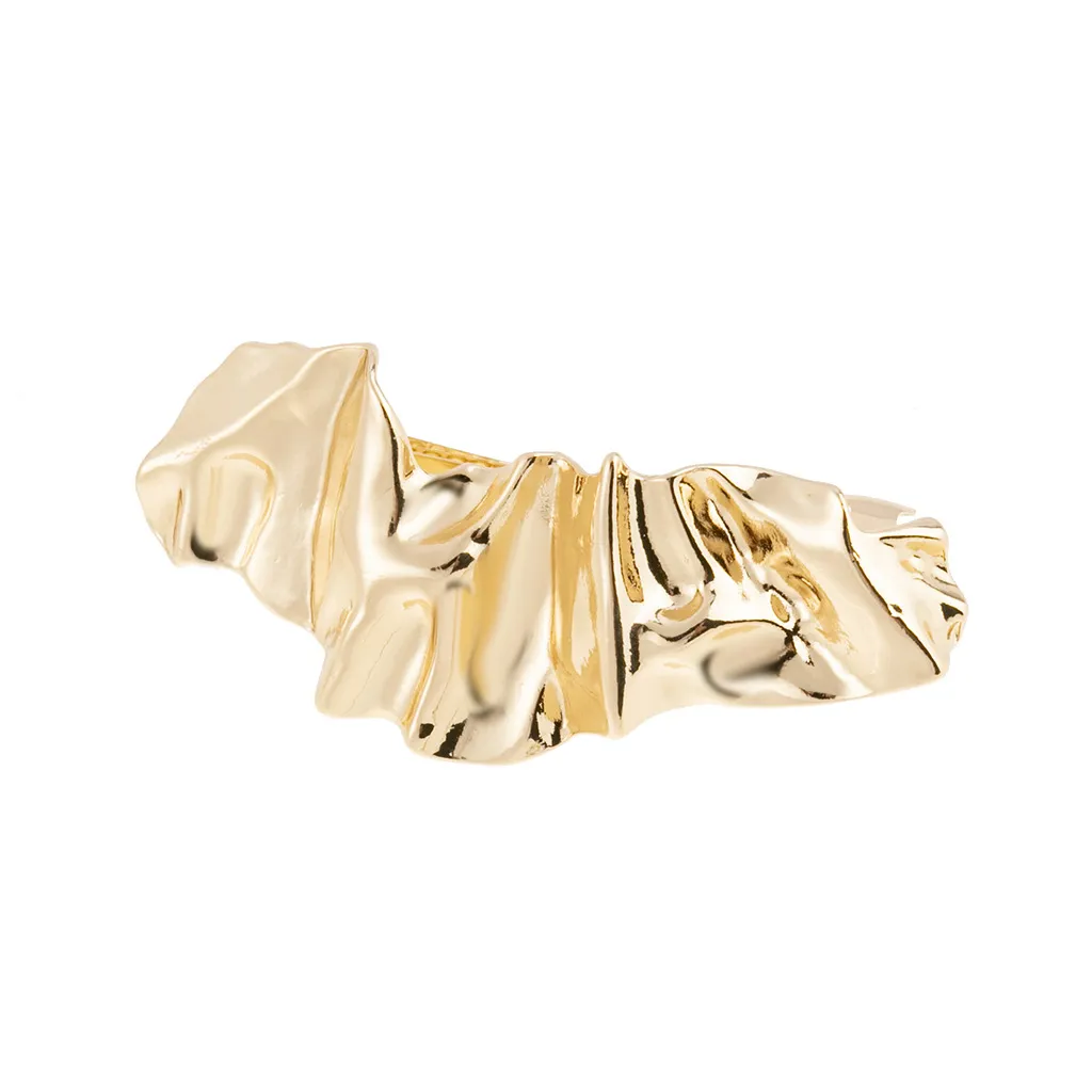 Convex Folding Hairpin Headdress Pleated Fashionable Irregular - Spring Clip Gold